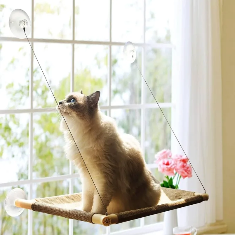 Cat Enjoying a Strong Window Hammock