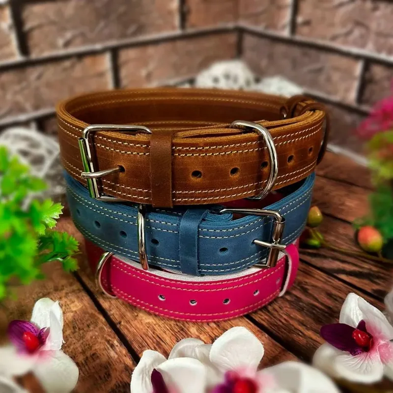 Exquisite Handcrafted Leather Dog Collars