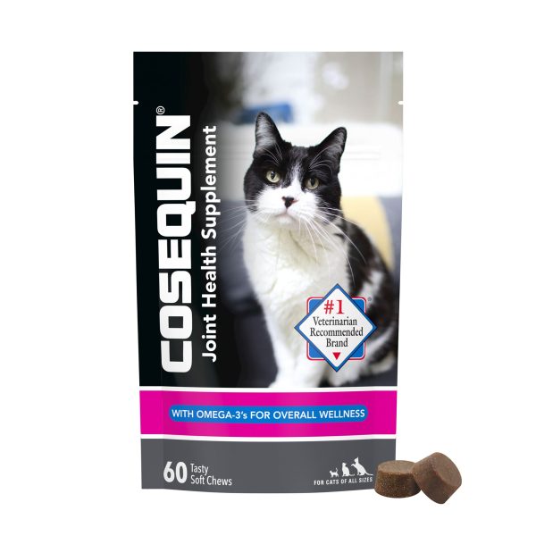 Nutramax® Cosequin® Cat Supplement - Joint Health, Skin & Coat Soft Chew, Glucosamne, Omega-3, 60 ct