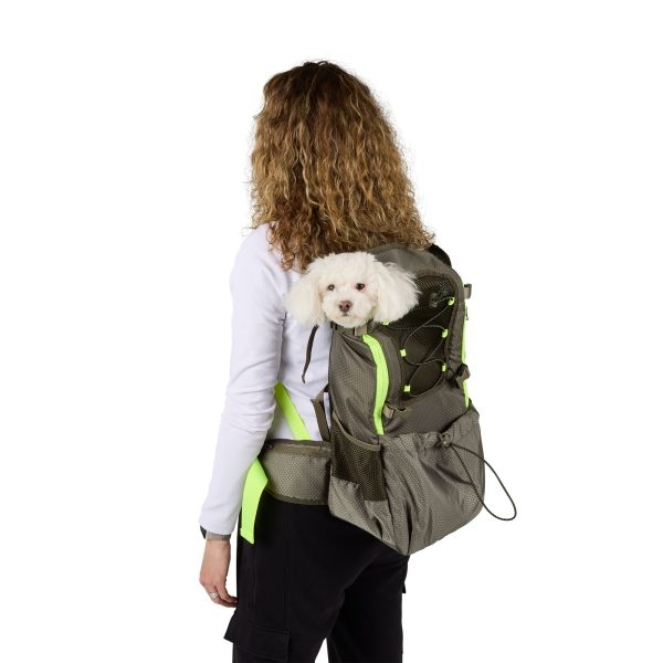 Arcadia Trail® Outdoor Backpack Dog Carrier - For dogs 15-30 LBS - Black, Green