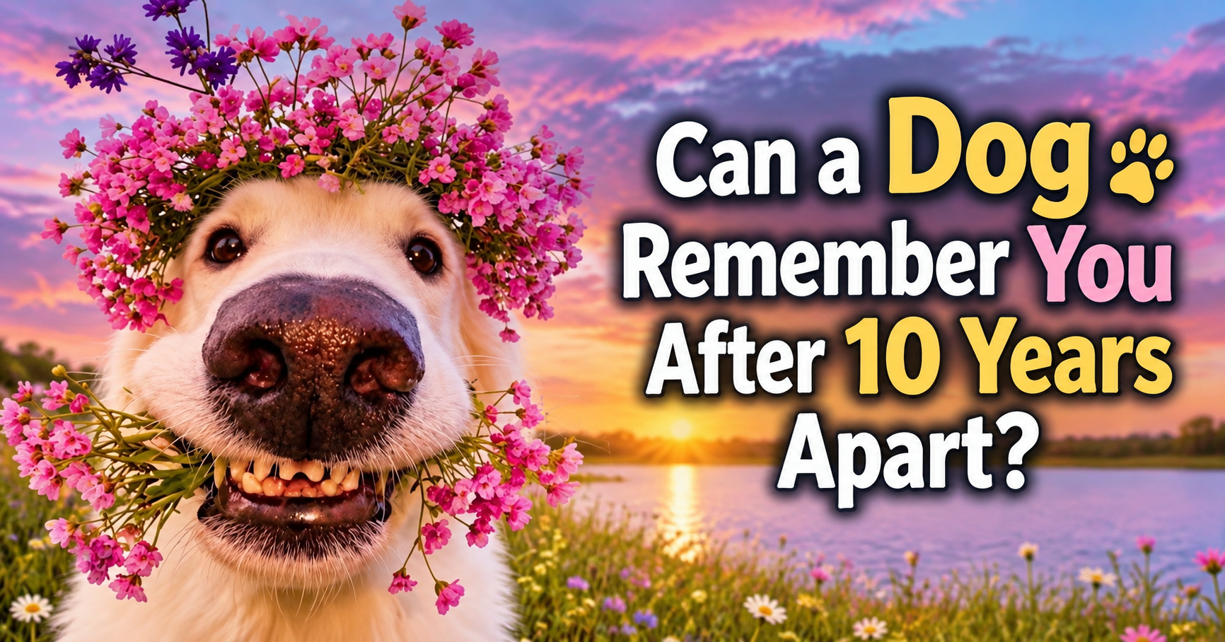 A dog reuniting with a familiar person after many years apart.